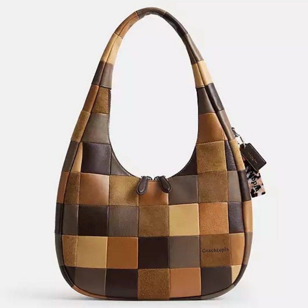 Coachtopia Multicolor Check Patchwork Hobo Bag Br… - image 1